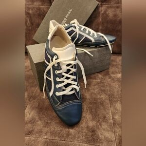 Bacco Bucci Blue/Navy and White Sneakers Sporty Casual Shoes